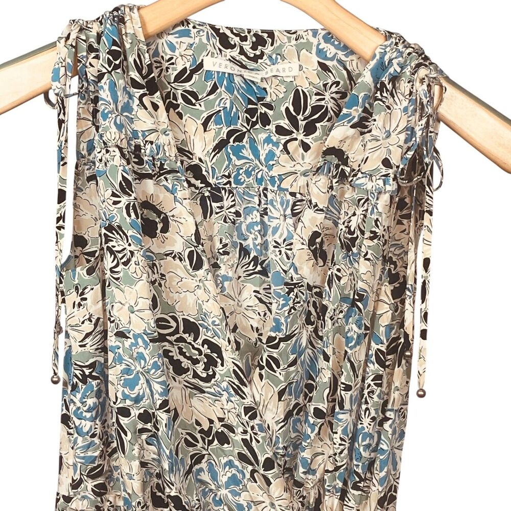 Veronica Beard Teagan Silk Ruched Plunge Maxi Dress Floral Print Size 2 EUC - Picture 4 of 15